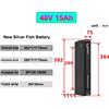 SMALL DEN Batteria agli ioni di litio 48V 15Ah Silver Fish 13 celle 18650 per monopattino elettrico pieghevole da 800W 1000W con BMS, esente da tasse