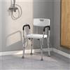 HOMCOM Sedia da doccia Homcom, seduta ergonomica, altezza regolabile, piedini antiscivolo, schienale e braccioli rimovibili, struttura in alluminio, seduta in HDPE, portata massima. 136 Kg, Bianco