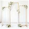 Vacclo Supporto per Arco di Palloncini in Metallo Dorato in 3 Misure, Struttura Riutilizzabile per Sfondo da Giardino, Kit Arco di Facile Montaggio per Decorazioni di Matrimoni, Compleanni, Baby Shower,