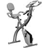NONE Cyclette pieghevole 2-in-1, resistenza magnetica regolabile su 8 livelli, sensore di frequenza cardiaca, cyclette per braccia, schermo LCD, volano in kg, grigio