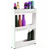 BM Carrello Portaoggetti con Ruote a 3 Ripiani - Scaffale Salvaspazio Mobile da Cucina, Bagno o Lavanderia - Organizzatore Slim tra Mobili, in Plastica Resistente, Facile da Pulire (55X12X72CM)