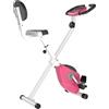 NONE Cyclette pieghevole in acciaio, altezza regolabile, bici magnetica pieghevole per appartamento, resistenza magnetica a 8 livelli, schermo LCD, 43x97x109 cm, rosa