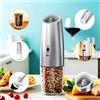 NONE Macinino Elettrico con Sensore di Gravità Ricaricabile Type-C - Macina Spezie Automatico per Caffè, Sale, Pepe, Grana Regolabile con Luce LED