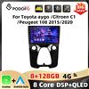 Podofo Android 8core 8+128G Autoradio per Toyota Aygo 2015/Citroen C1 2020/Peugeot 108 WIFI AM FM RDS GPS DAB CarPlay Android Auto 4G Autoradio Player
