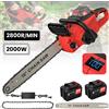 DWiusty Motosega a Batteria Senza Spazzole da 16 Pollici, 21V, 2000W, 18m/s, con Lubrificazione Automatica per Taglio del Legno