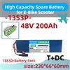 Ddadache Batteria agli ioni di litio 48V 200Ah 13S3P 18650, connettore XT60+DC, batteria ricaricabile di ricambio per e-bike e monopattino elettrico