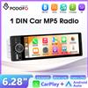 podofo Autoradio Podofo 1 Din con Schermo Touch da 6,28 Pollici, Lettore Multimediale HD MP5 per Auto, Supporto Bluetooth, Radio FM, Ricevitore Type-C/USB, Telecamera Posteriore, Carplay/Android Auto