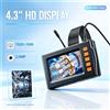 DDCAMERA Telecamera Endoscopica Industriale da 8mm con Schermo LCD da 4,3 Pollici, Lente Singola/Doppia, Borescope HD con Luci LED per Ispezione di Tubi di Scarico Automobilistici