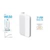 NONE Power Bank Sottile e Leggero, Caricatore Esterno Portatile Dual-USB, Batteria di Backup Tascabile per Viaggi Quotidiani