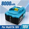 NONE Batteria sostitutiva agli ioni di litio 18V 8,0Ah per utensili Makita 18V LXT, compatibile con BL1830 BL1840 BL1850 BL1860 BL1860B, batteria ricaricabile per utensili elettrici