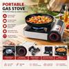 NONE Fornello a Gas Portatile 2.5KW a Butano con Fiamma Regolabile e Protezione di Sicurezza, Bruciatore Singolo Compatto per Campeggio e Cucina da Viaggio
