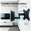 NONE Supporto da Parete per TV a Movimento Completo, Staffa Girevole e Inclinabile per Schermi da 10-32 Pollici, Carico Massimo 10kg, VESA 50x50 100x100mm con Livella Integrata