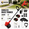 CONENTOOL Tagliaerba Elettrico Senza Fili 12 Pollici 2000W 21V Senza Lama con 90 ° Testa di Taglio Regolabile, Design Pieghevole, 2 Batterie da 4000mAh, Sistema di Sicurezza con Cavo per Rifinitura