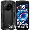 DOOGEE Fire 3 Smartphone Robusto da 5,5" con Batteria da 8350mAh, Android 16, 12GB RAM (3+9), 64GB ROM, Supporto Widevine L1, Google Pay, NFC