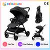 Dziranam Passeggino 2 in 1 per Neonati e Bambini, Pieghevole, Leggero, con Funzione di Seduta e Reclinazione, Tettuccio Regolabile, Cintura di Sicurezza a Cinque Punti, Ruote Ammortizzanti, Ampio Cestello