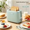 NONE Tostapane per 2 fette da 750W, design retrò a righe, 7 livelli di doratura regolabili, vassoio per briciole rimovibile, ideale per un brunch veloce in appartamento, 220‑240V
