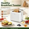 NONE Tostapane Elettrico da 700W con Timer Regolabile, 6 Impostazioni di Doratura, Griglia Riscaldante, Vassoio Raccoglibriciole Rimovibile per Colazione in Famiglia 220‑240V