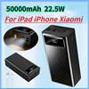 NONE Spedizione Rapida Power Bank 50000mAh Grande Capacità Ricarica Veloce Power Bank 4 Porte USB Potente Torcia per iPhone Samsung Xiaomi Huawei
