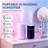 NONE Umidificatore Ultrasonico Portatile 220ml Alimentato USB, Nebulizzatore Silenzioso con Luce LED Colorata, Mini Diffusore d'Aria per Auto, Ufficio, Camera da Letto, Viaggi