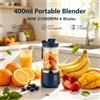 NONE Mini Frullatore Portatile Ricaricabile USB-C 40W 21000RPM 6 Lame 1500mAh 400ml Confezione da 2 Tazze per Palestra, Viaggi e Attività all'Aperto, Mixer per Frutta DC5V