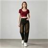NONE Jeans balloon donna vita alta cachi lavaggio vintage denim morbido vestibilità ampia tasche multiple stile streetwear urbano per outfit quotidiani e uscite casual FX5314‑8