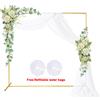 NONE Supporto ad arco quadrato in metallo dorato per matrimoni con sacche d'acqua, base a T, struttura per sfondo, supporto per arco di fiori e palloncini per decorazioni di matrimoni, feste, baby shower e