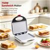 NONE Griglia Pieghevole 750W con Piastra Antiaderente per Panini, Ideale per Colazioni in Piccole Cucine, Preparazione di Bistecche, Hamburger e Sandwich 220‑240V