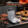 NONE Griglia a Contatto Verticale Antiaderente 1400W, Pressa per Panini per Preparazione di Bistecca, Hamburger e Sandwich in Casa, 220‑240V