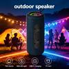 NONE WETECH WR81, altoparlante Bluetooth 5.3 da esterno, 10W, con tessuto, luci LED RGB lampeggianti, tecnologia TWS, accoppiamento stereo, ricarica USB-C, altoparlante wireless portatile, supporto per