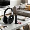 NONE Cuffie Wireless Over-Ear 5 in 1 con Radio FM e Trasmettitore, Modalità Cablata, Alimentazione a Batteria per TV, Intrattenimento Domestico e Uso da Parte degli Anziani