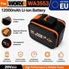 Batteria di ricambio Worx ad alta capacità 12.0Ah 15 celle 20V, batteria ricaricabile al litio WA3551 WA3553 WA3570 per utensili elettrici da giardino, spedita dalla Polonia.