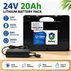 RYOBI Batteria 18650 24V 20000mAh 20Ah per Sedia a Rotelle Elettrica e Scooter per la Mobilità, Kit con Caricabatterie 29.4V 3A, BMS, 2000+ Cicli, Alta Capacità, Spedizione Rapida dal Magazzino UE Polonia