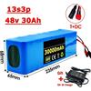 DAGENLY Pacco batteria agli ioni di litio ad alta capacità da 48 V e 20 Ah, 2000 W, con BMS, per motori da 48 V e caricabatterie da 54,6 V, configurazione 13S3P DC/T.