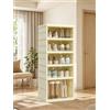 NONE Scatole Porta Scarpe Impilabili Pieghevoli Organizer Scarpe 5 Livelli Modulare Doppio Sportello Coperchio Ribaltabile PP Beige Trasparente Salvaspazio per Stivali Tacchi Sneakers da Ingresso Cameretta