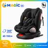 Prokoke Seggiolino Auto per Bambini Rivolto all'Indietro con ISOFIX, Top Tether, Allarme, R129 I-Size, 40-150cm, Cintura a 5 Punti, Protezione dagli Impatti Laterali, Scocca Rinforzata, Rotazione 360° °