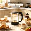 NONE Scaldabagno Elettrico 2200W, Corpo in Vetro Borosilicato Trasparente da 1,5L, Riscaldamento Rapido, Spegnimento Automatico, Ideale per la Preparazione Quotidiana di Bevande in Appartamento, AC