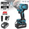 GECOFEER Avvitatore a Impulsi Brushless 1200N.M 1/2 Pollice, Trapano Elettrico Senza Fili Multifunzione per Batteria Makita 18V