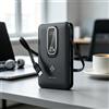 NONE WETECH WL22 Power Bank Magnetico Wireless da 10000mAh, Ricarica Rapida PD 22.5W, Cavo USB-C Integrato, Display Digitale, Tripla Uscita, Batteria Esterna Portatile