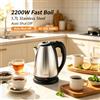 NONE Bollitore Elettrico in Acciaio Inox per Uso Domestico 1.7L 2200W, Ebollizione Rapida, Spegnimento Automatico, per Tè e Caffè, Uso Quotidiano in Cucina, AC 220‑240V