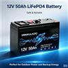 MARKTITA Nuovo pacco batterie LiFePO4 12V 50Ah con celle al litio ferro fosfato 21700 a ciclo profondo e protezione BMS per accumulo solare, camper, yacht, camper van