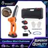 Podofo Motosega Cordless Mini da 6 Pollici, 7M/S, Motosega Elettrica con Deflettore di Sicurezza, 2 Batterie e Occhiali Protettivi per Potatura di Alberi, Giardinaggio e Taglio di Arbusti, Utensile