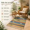 NONE Tappeto Kilim con nappe in cotone 100% fatto a mano, 4 misure (50×80cm / 50×100cm / 55×140cm / 55×180cm), Tappetino in stile etnico retrò per balcone, corridoio e uso interno