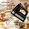 NONE Sbattitore per Uova da Cucina WETECH W6316 300W AC 220‑240V Modalità Turbo Boost 5 Impostazioni di Velocità Fruste in Acciaio Inox Ganci per Impastare per Progetti di Pasticceria e Pane Fatti in Casa