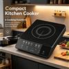 NONE Piano Cottura a Induzione Singolo Touch-Control WETECH W6406 2000W Digitale con Blocco Bambini per Cucinare i Pasti Quotidiani in Piccoli Appartamenti