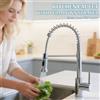 NONE Rubinetto da Cucina Estraibile a Molla, Girevole a 360 Gradi, Rubinetto Estensibile per Lavello, Miscelatore Monocomando per Acqua Calda e Fredda con Supporto per Doccetta per Cucina Domestica