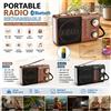 NONE Radio Portatile Retrò Bluetooth 5.0 Ricaricabile AM FM SW TV con Altoparlante, Lettore USB MicroSD, Pannello Solare e Ingresso AUX