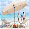 Ombrellone da Esterno Rotondo 2M per Spiaggia, Protezione UV, Inclinabile, Portatile, Regolabile, Parasole da Giardino con Borsa per il Trasporto