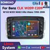 BONROAD Lettore Multimediale Wireless CarPlay Linux da 7'' per CLK-C209 W209 W208 C208 1998-2008 Classe E W210 1998-2002 Classe C W203 2000-2005 Autoradio con Android Auto, Schermo Touch Screen