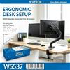 NONE Supporto da scrivania per monitor singolo VESA 75x75 100x100 WETECH W5537 con molla a gas ±90° ° Supporto inclinabile per schermi da 17-30 pollici per sala studio, carico massimo 8 kg, altezza