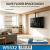 NONE Supporto TV da Soffitto VESA 100x100 a 600x400 WETECH W5532 Telescopico Nero 32‑75 Pollici Altezza 60‑90cm Per Garage e Officina Carico Massimo 65kg Supporto Sospeso